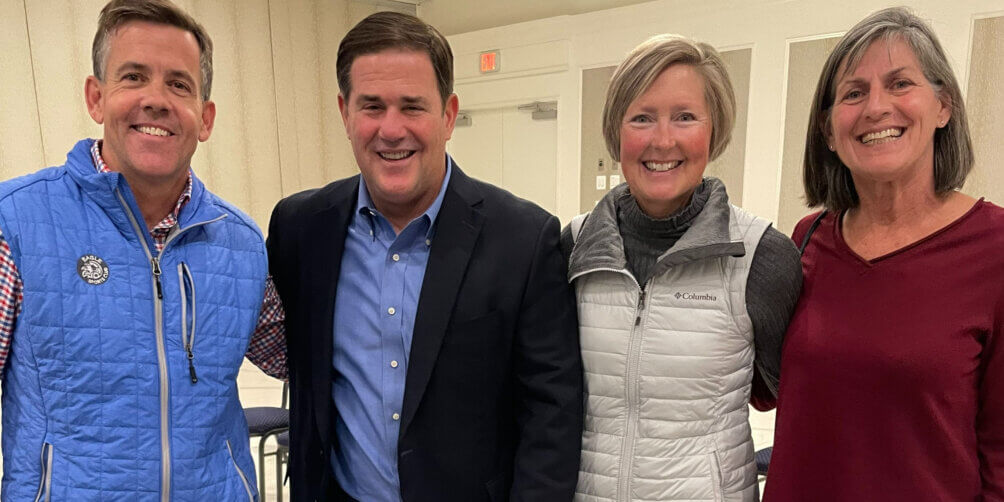 The Hill Pointe School board members take a picture in a conference with Arizona Governor Doug Ducey